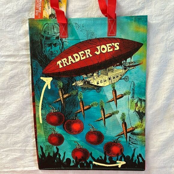 Trader Joe’s Plastic Reusable Shopping Tote Bag 6 Gallon Ohio Collectible - Picture 1 of 14